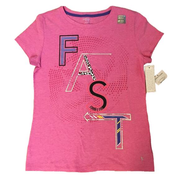 Girls Short Sleeve Tee Shirt PINK Danskin Now XL 14-16 - FAST Design - NWT - Picture 1 of 10